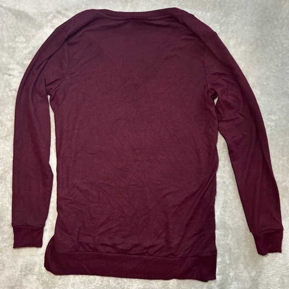 Lucky Brand Sweater Women Sz S Purple V-Neck Lightweight Casual Academia Preppy - Picture 3 of 10